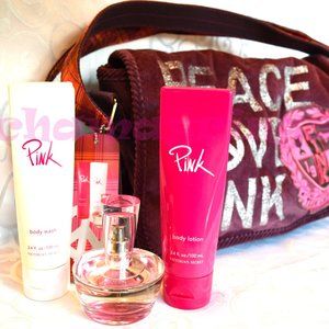 Victoria's Secret Original PINK Messenger Bag Purse Perfume Lotion Wash GIFT SET